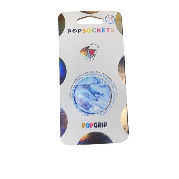 New PopSockets Blue Swirl PopGrip Phone Grip & Stand with Swappable Top - Picture 1 of 1